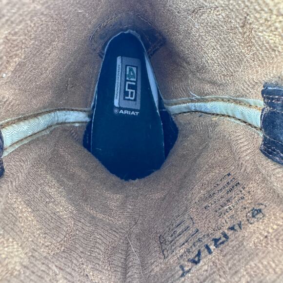 Ariat 4LR Heritage Western Boot Unisex Kid's US 1 Borwn Suede‎ Leather Mid Calf - Picture 8 of 10